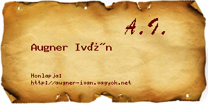 Augner Iván névjegykártya